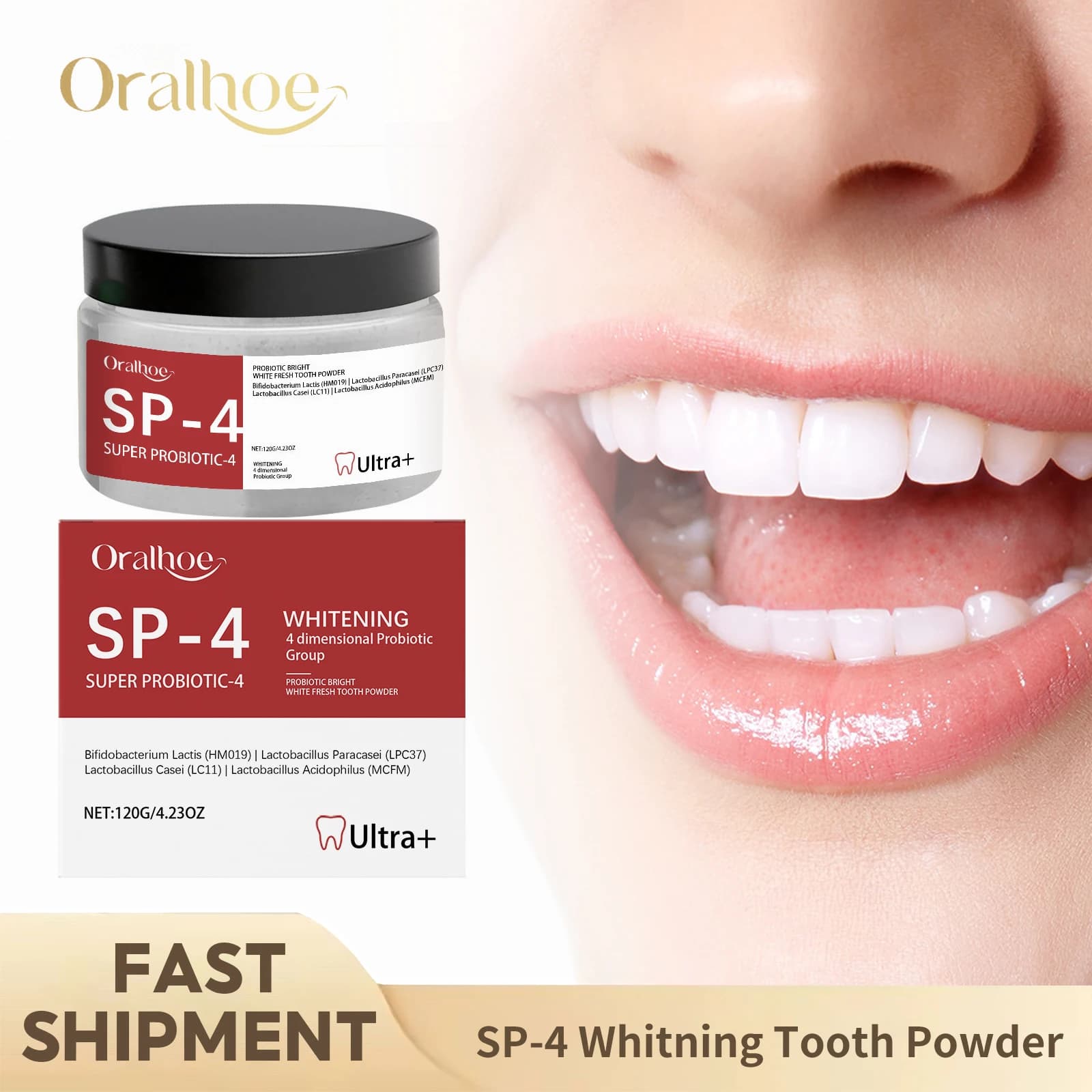 Powder Probiotic Whitening for Tooths, Removes Macchie and Plate, Reduces Tartar, Refresh the Altar, Dentale Cleaning Powder