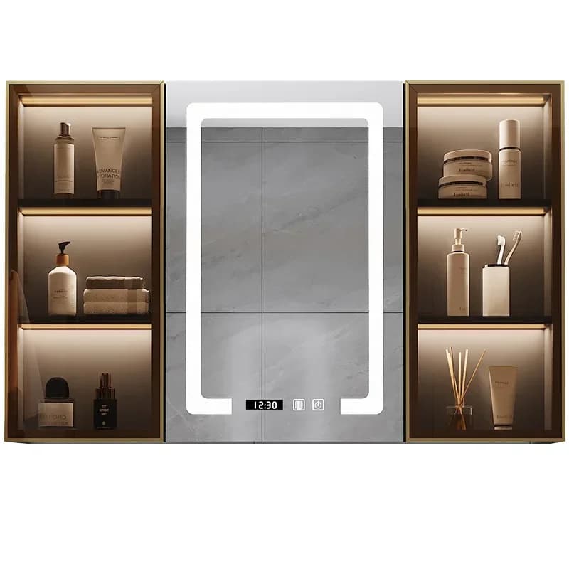 Beauty Lavabo in metallo Specchi per spogliatoio da bagno Armadietto da bagno Cassetto portaoggetti Display Specchio da bagno Mensola a muro Smart Demist