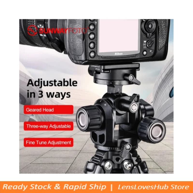 The head of the tripod with 3-way gears SUNWAYFOTO GH-PRO includes Arca Swiss Plate DP-60G