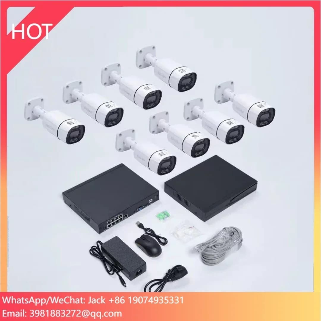 Kit NVR PoE 8 Canali 5MP H.265 con Registrazione 24/7, Visione Notturna, Set di 8 Telecamere Bullet, Sistema di Sicurezza CCTV Cablato a 8 Canali