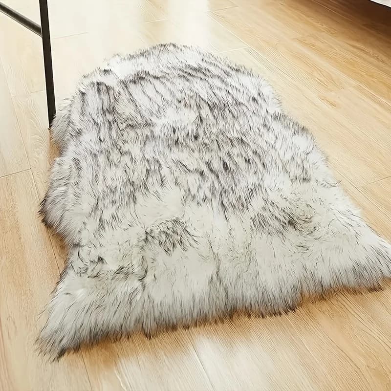 Tappeti morbidi spessi antiscivolo bianchi grigi in pelliccia sintetica per camera da letto Tappeti in lana artificiale peluche per soggiorno Decorazione domestica