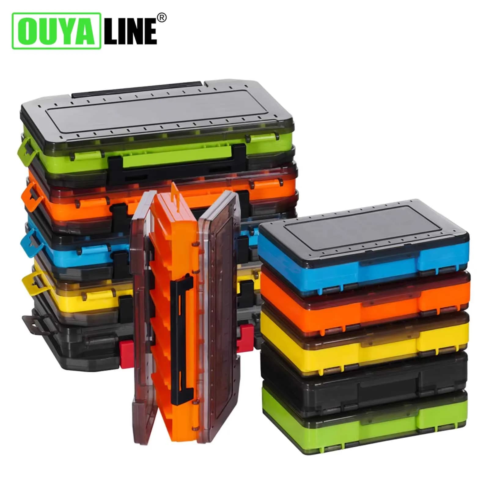 Fishing Tackle Box 14 Compartments Fishing Double Sided Fishing Tool Organizer Boxes Accessories Lure Hook Storage Case
