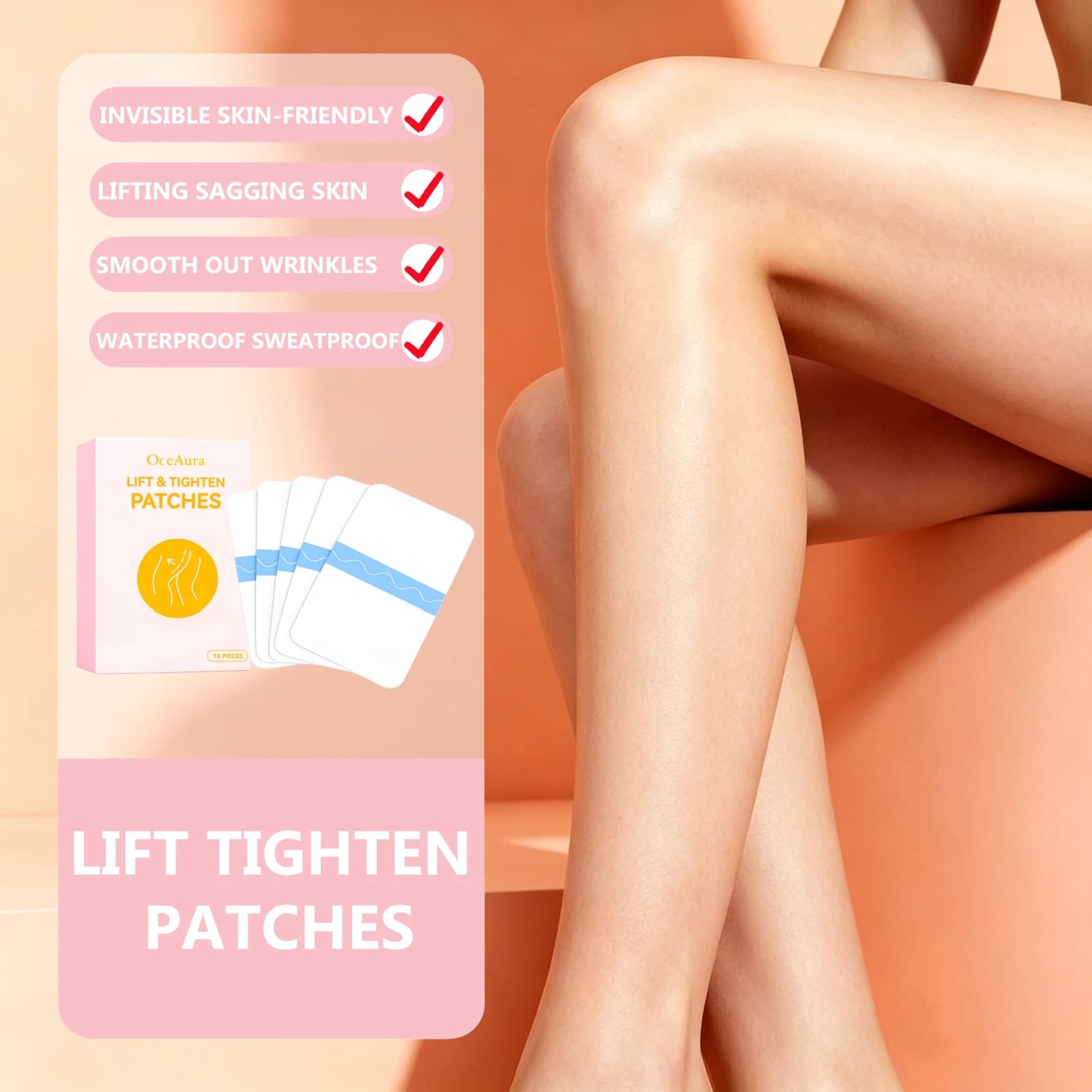 Body Firming Lift Patches Smooth Wrinkles Boost Skin Elasticity Invisible Comfortable Fit Anti-Sagging Skin Tightening Patches