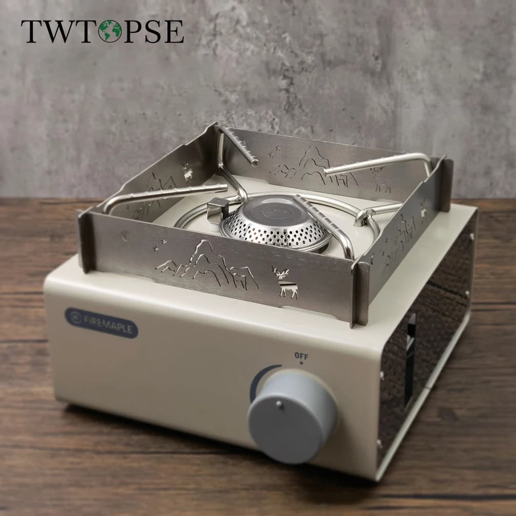 TWTOPSE Titanium Windscreen for Fire Maple LAC cassette ring Outdoor camping stainless steel windscreen accessories