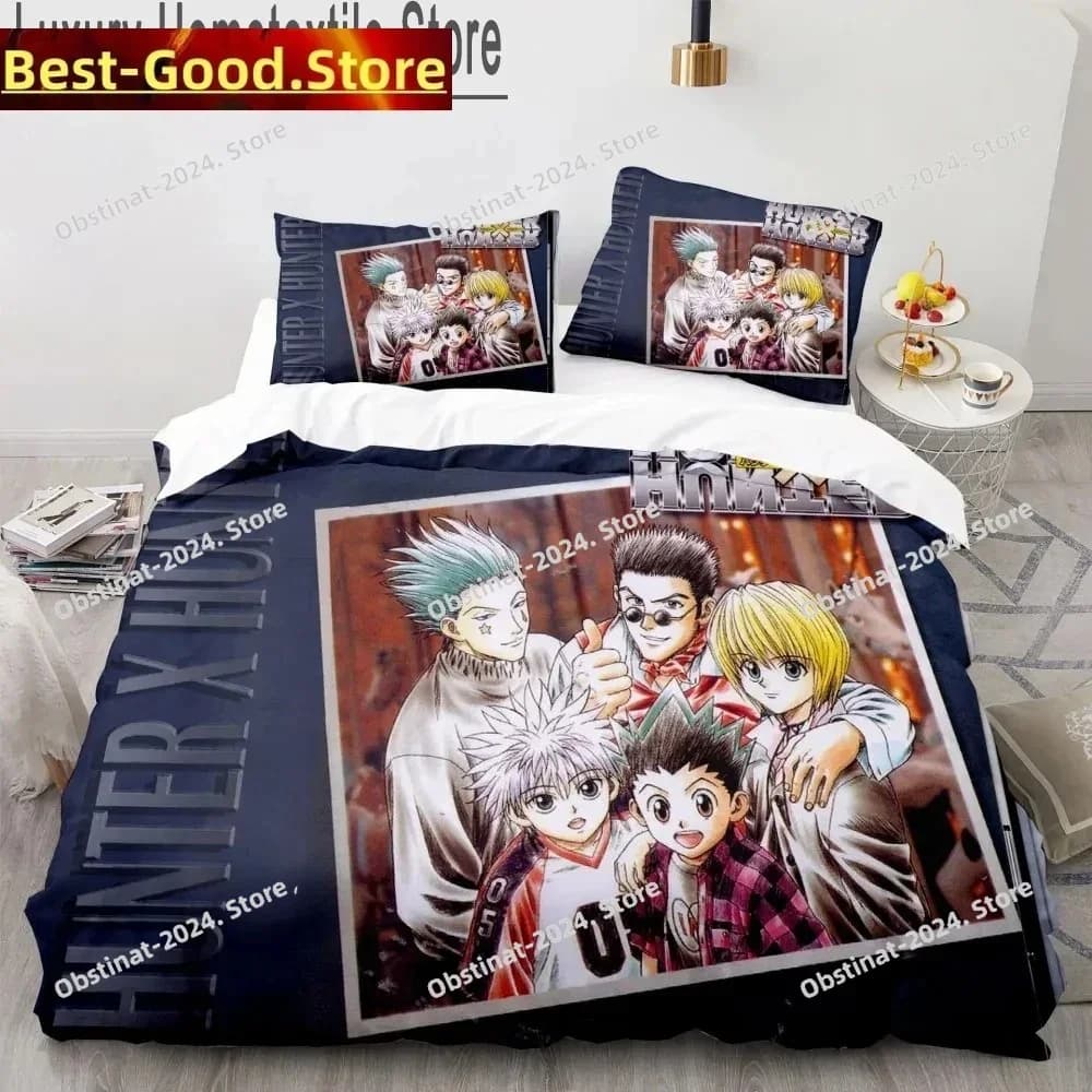 Set letto stampato Hunter X Hunter 3D Copripiumino Federa Set biancheria da letto Lenzuolo Copripiumino Completo Queen King Size