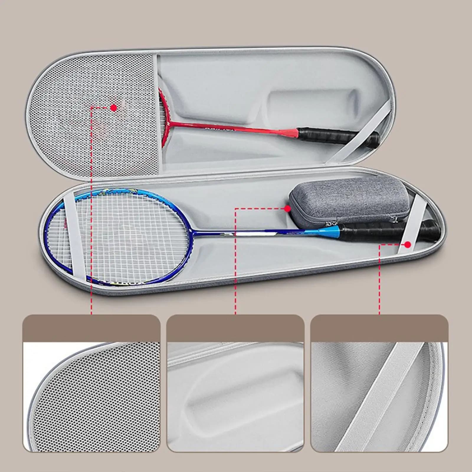 Borsa per Racchette da Badminton in EVA, Impermeabile e Antipolvere, per Atleti in Movimento