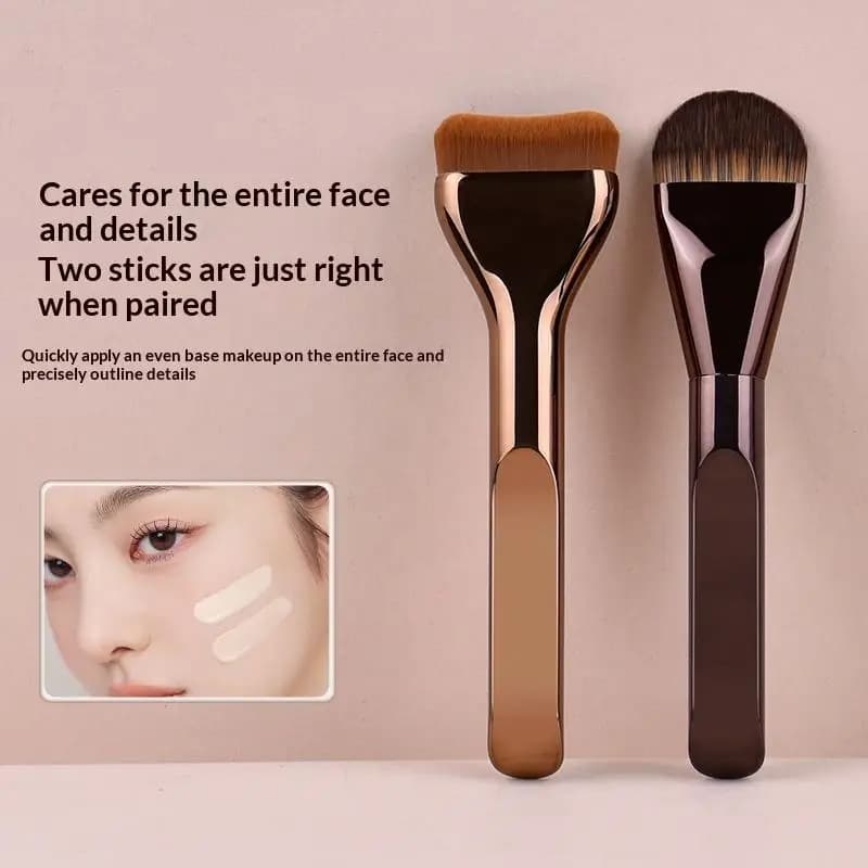 1/2PCS Ultra thin foundation brush with synthetic bristles, precision application for liquid cream, without streaks, for all skin types