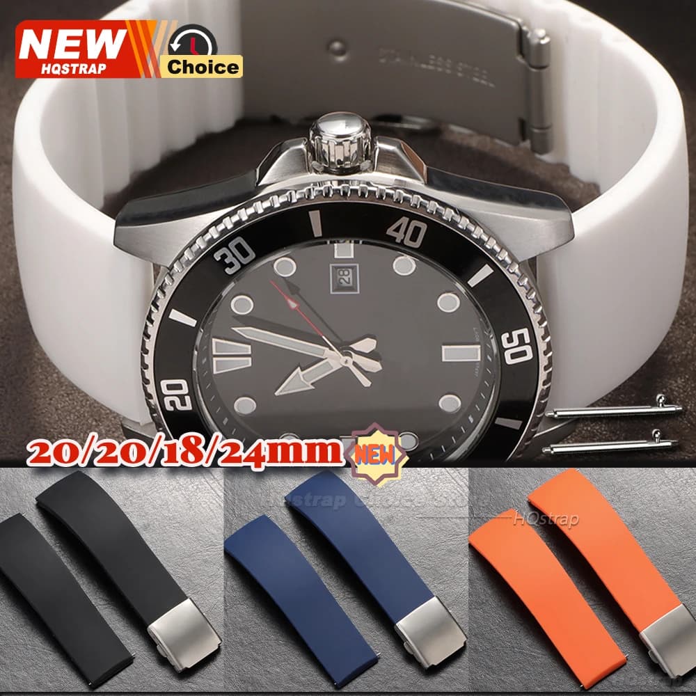 Nuovo Cinturino Impermeabile in Gomma per Orologio 18mm 20mm 22mm 24mm, Cinturino in Silicone Universale per Uomo e Donna, Sostituzione Rapida