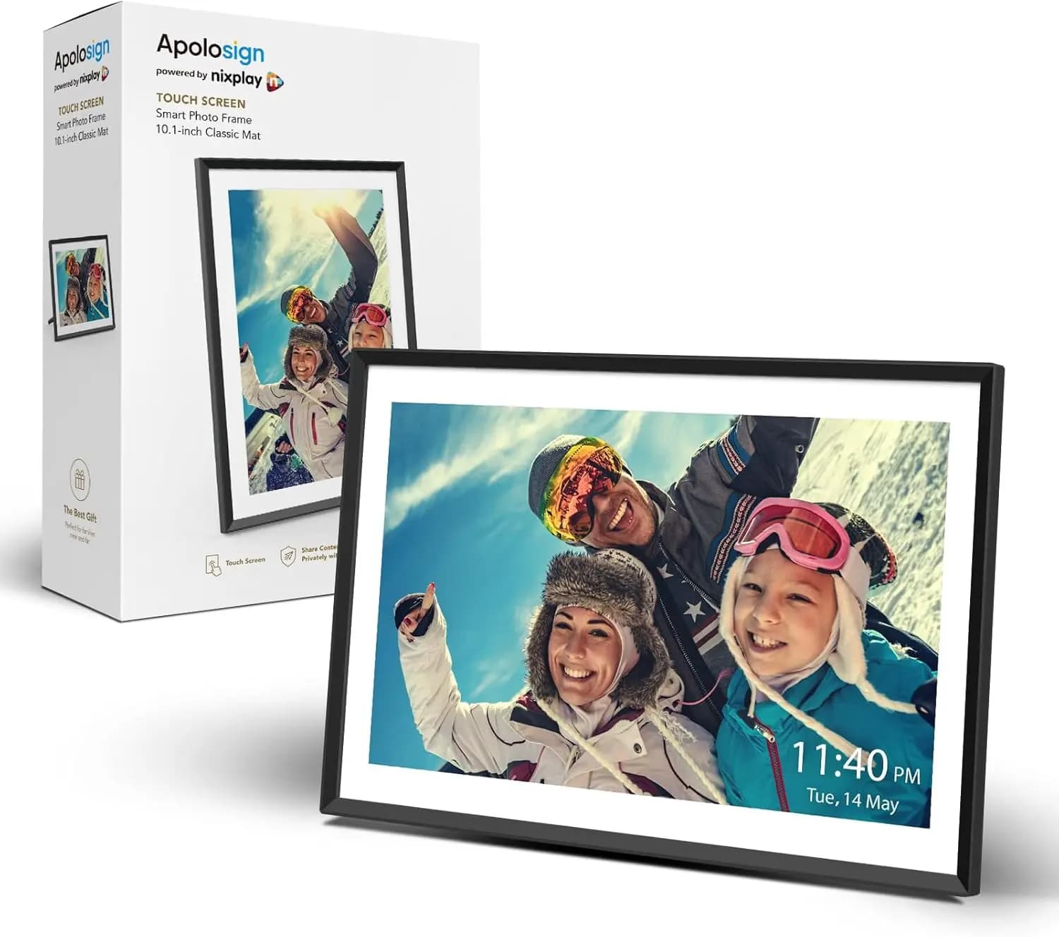 10.1" WiFi Digital Picture Frame, Share Photos via App or Email, Easy Setup, Auto Rotate, Free Cloud Storage, Gifts for Mom