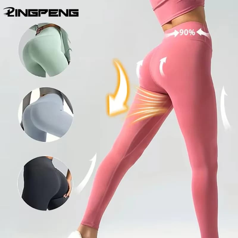 S-XL Leggings a vita alta con sensazione di nudo DonnaFitness Corsa Yoga Eggings Pantaloni EnergyGym Leggings attillati Leggings da allenamento casual