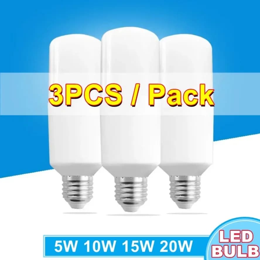3PCS E27 Lampadina 3 anni di garanzia 20W 10W Luce bianca LED Lampadina cilindrica a mais AC 220V Lampada a LED Decorazione della casa Lampadario