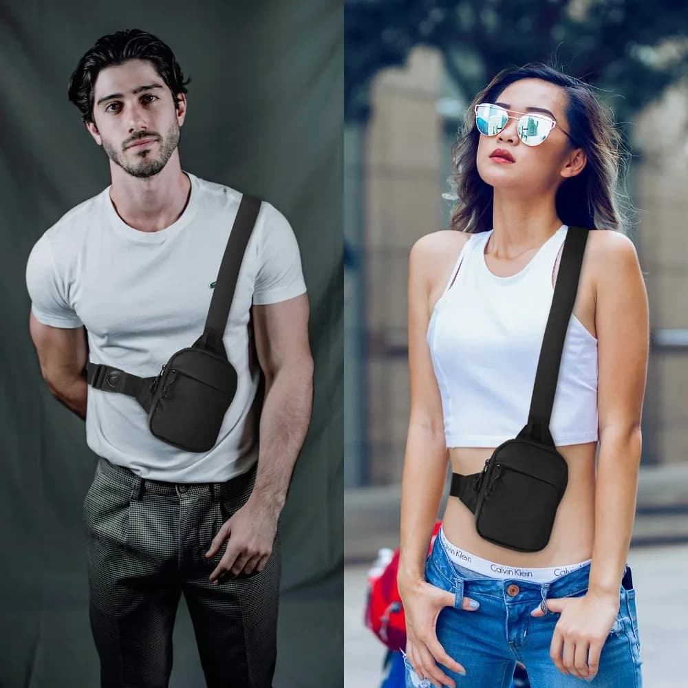 Nuova Borsa Sportiva da Petto per Uomo, Ultra Compatta, Porta Cellulare, Borsa a Tracolla, Marsupio Multifunzione