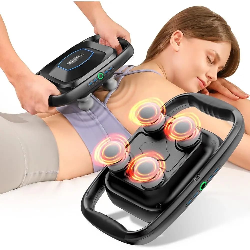 Pistola per Massaggio Profondo, Eligibile HSA, 4 Testine ad Alta Efficienza, Massaggiatore Elettrico a Percussione per Schiena, Gambe, Sollievo Muscolare