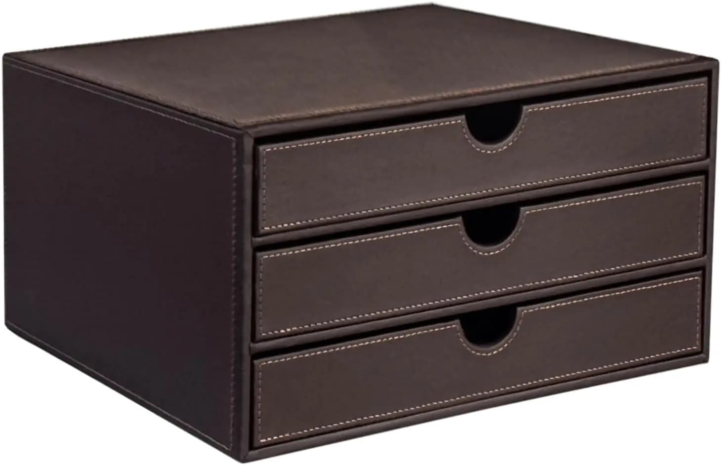 Organizer da scrivania in pelle, porta documenti e riviste, contenitore per forniture da ufficio, 3D
