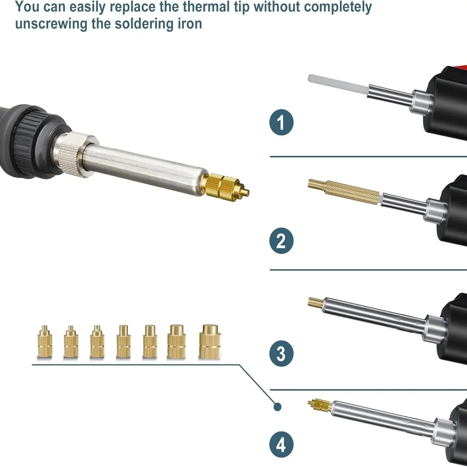 Heat Set Soldering Iron Tip Head Insert M2-M6 Hot Melt Brass Embedded Thread Nut Kit with Soldering Tools for Electronic Repair