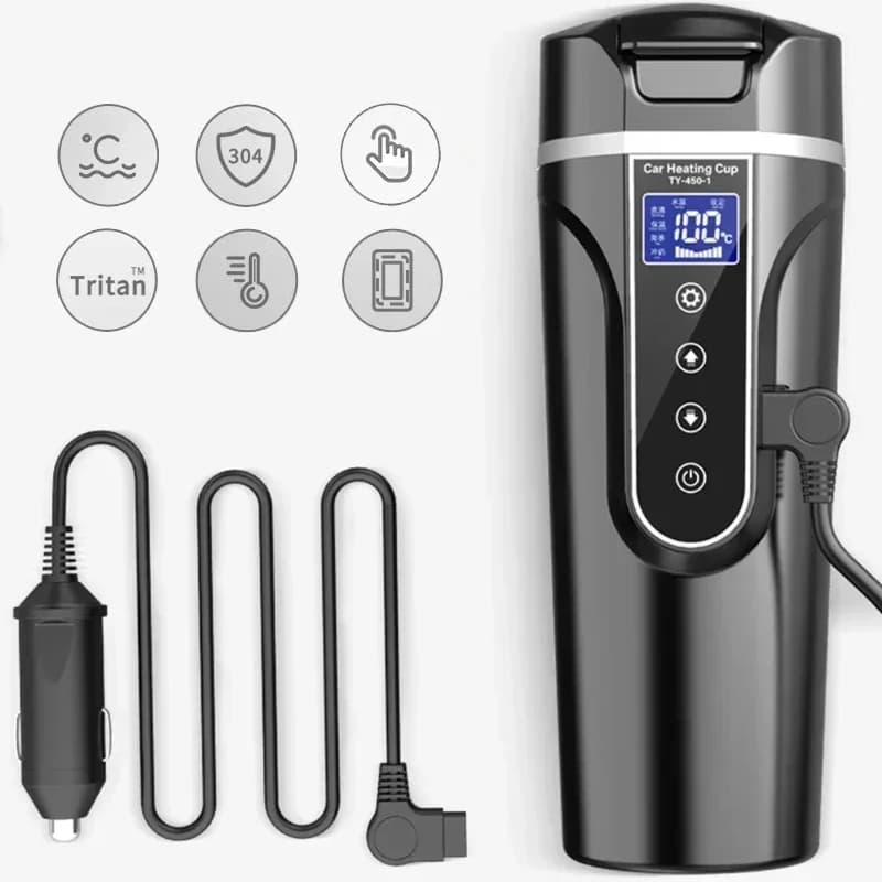 Car Heat Mounted Water Cup 12V 24V Universal Truck Car 304 Stainless Steel Electric Kettle Car Interior Insulation Divine Device