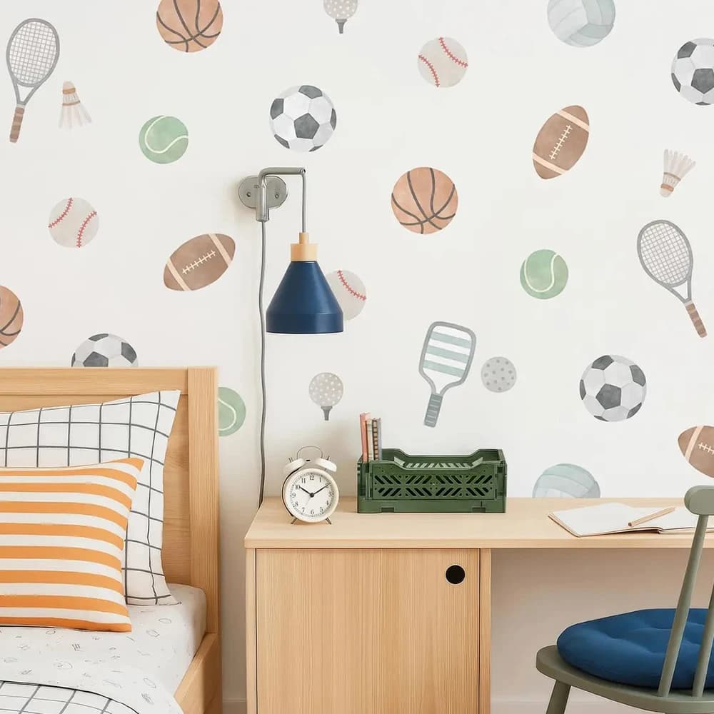 Creativo Cartoon sport calcio basket calcio modello adesivi murali per ragazzi camera da letto scuola materna arte della parete decorazioni per la casa