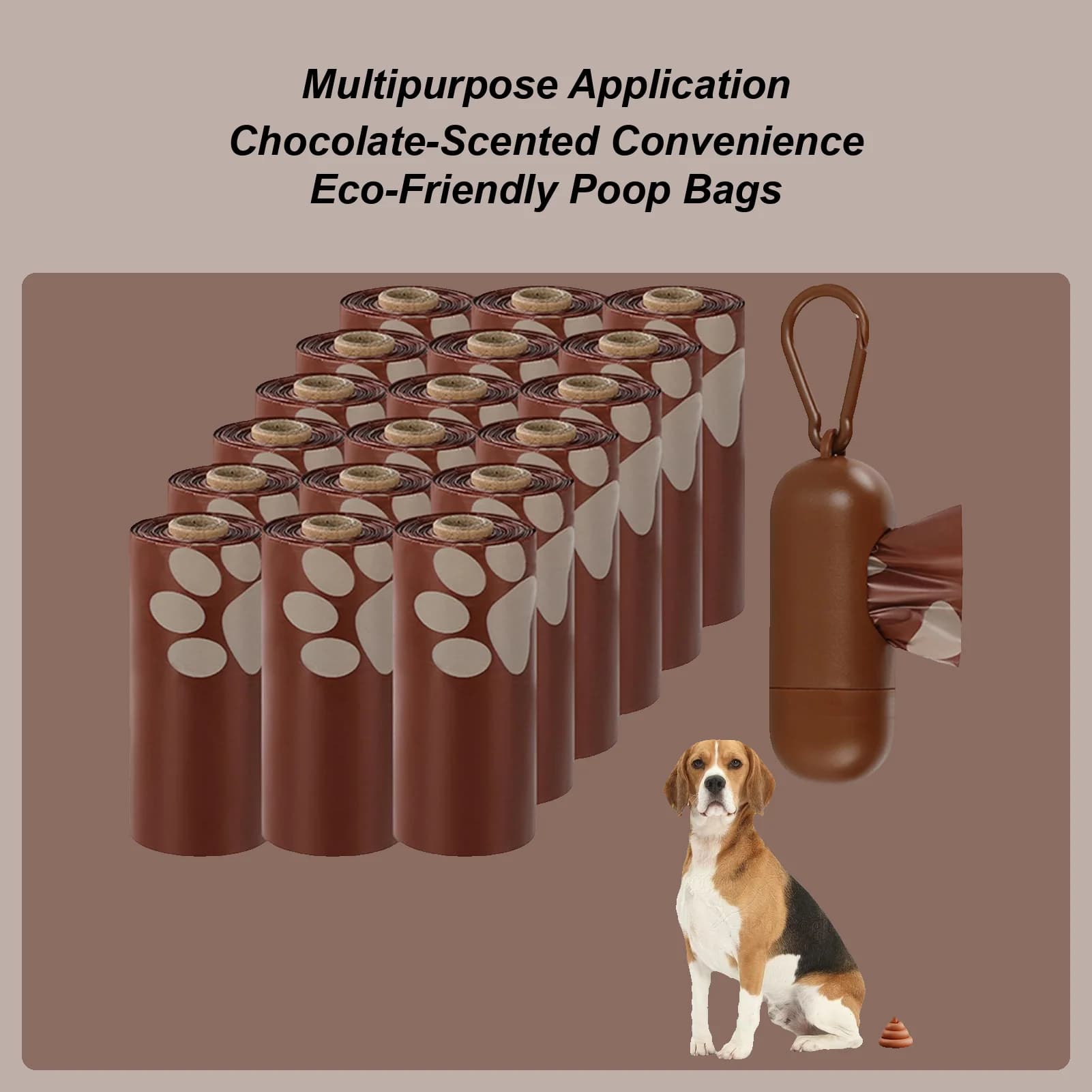 Sacchetti per cacca di gatto 270 pezzi Accessori grandi profumati al cioccolato con dispenser Sacchetti per lettiera per cacca di gatto per passeggiate Prato da viaggio