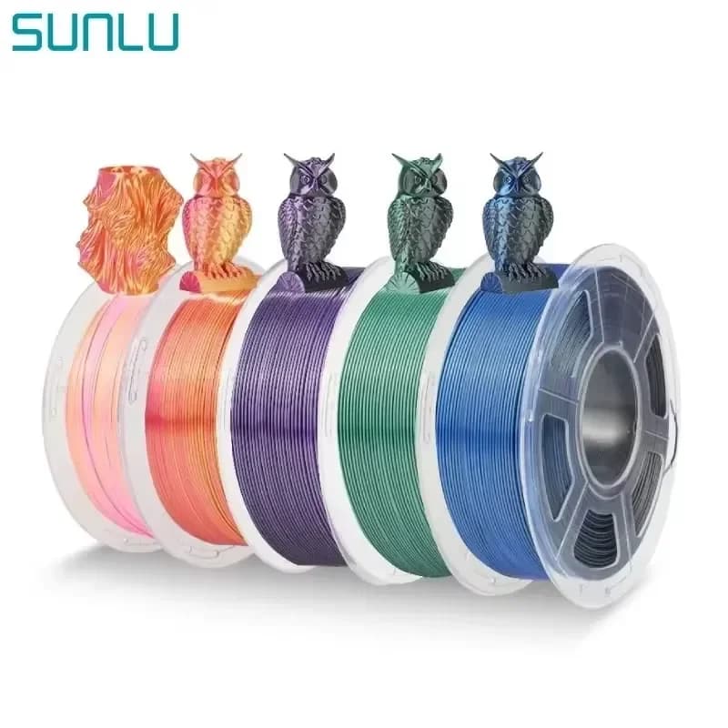 for SUNLU SILK Dual Triple Colors 3D Printer Filament 1.75mm 2.85mm 1kg Roll Dimensional Accuracy Plus Minus 0.02mm PLA