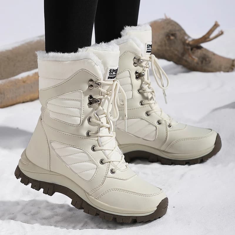 Stivali da neve invernali da donna Stivaletti impermeabili alti da donna Spessi e caldi stivali da trekking da neve Scarpe da ginnastica in cotone da esterno