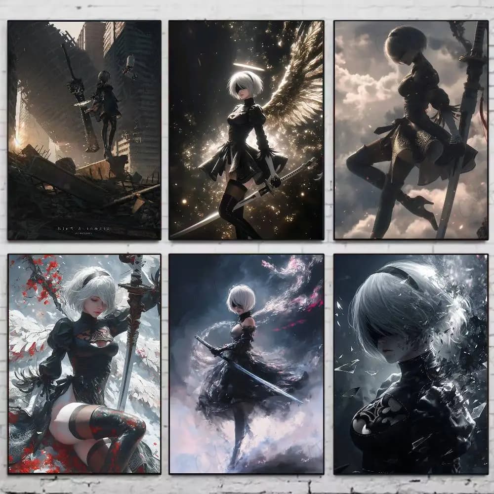 N-NieRAutomata Game Poster HD art wall waterproof home living room bedroom bar aesthetic decoration