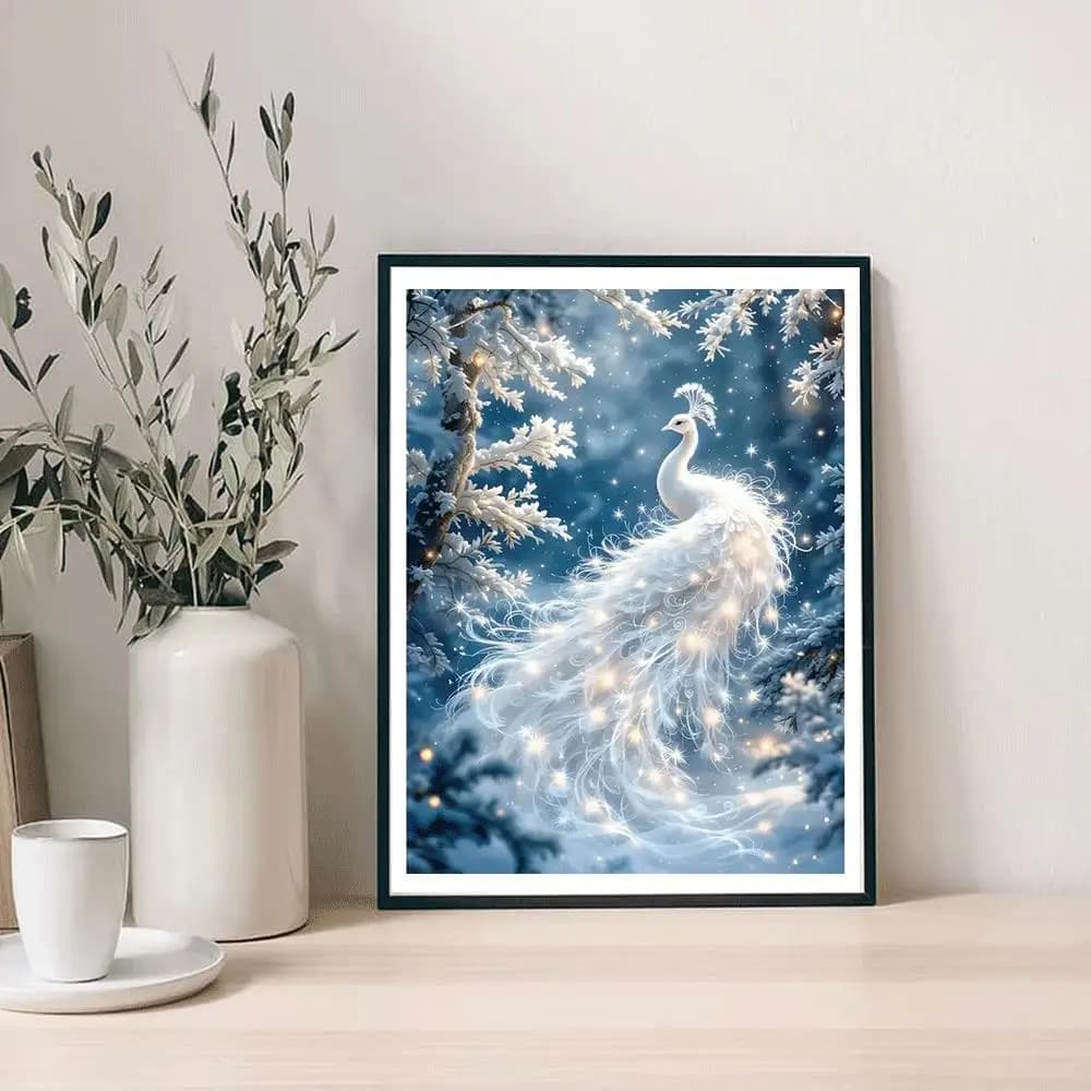 Nuova Collezione Kit Pittura Diamante Pavone, Ricamo a Punto Croce, Mosaico Completo, Decorazione Animale per la Casa, Senza Cornice