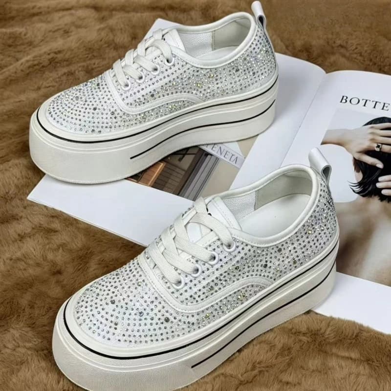 Fashion Womens Shoes Luxury Rhinestone Casual Shoes for Woman New Korean Version Chunky Sneakers Designer Shoes Zapatos De Mujer