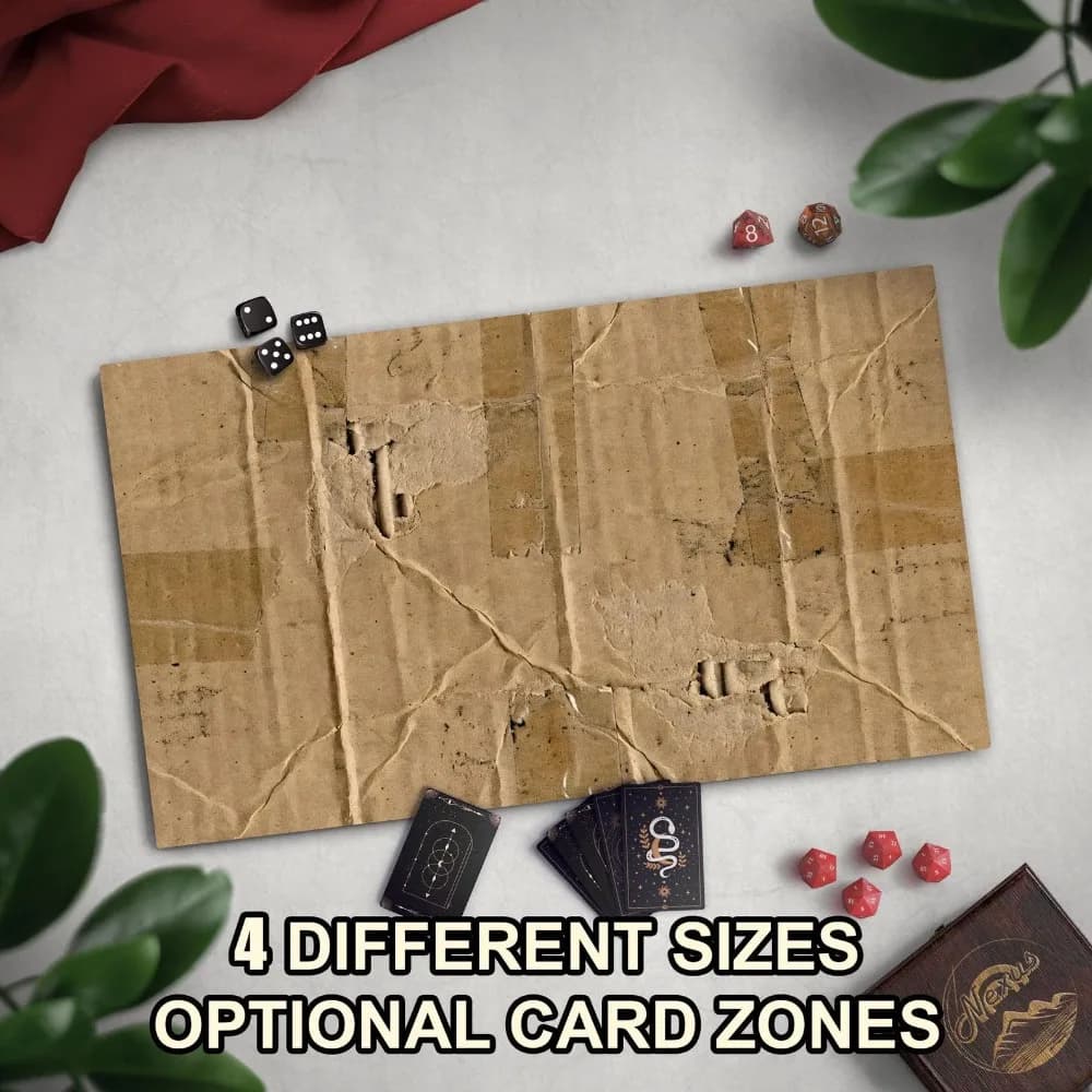 Homeless Man's TCG Playmat V2, Funny Play Mat With Optional EDH Zones, Stitched Edge Game Mat, Cardboard Design Tapis De Souris