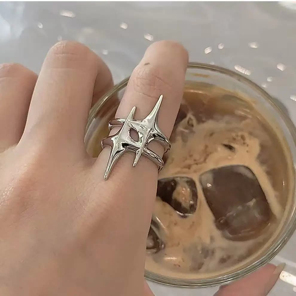 Anello Apribile a Stella, Tendenza di Nicchia dal Design Minimalista, Anello da Indice Elegante e di Lusso Leggero, Anelli da Donna, Gioielli Boho