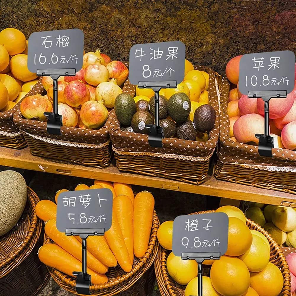 A4 A5 A6 Chalkboard Price Tag with Clip Erasable Food Price Label Waterproof Advertising Display Price Sign Holder