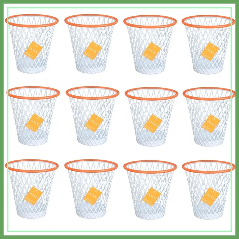 Set di 12 Cestini per Pallacanestro con Cerchio, Contenitore per Rifiuti da 4,5 Galloni per Feste, Decorazioni Sportive, Regalo per Tifosi NBA