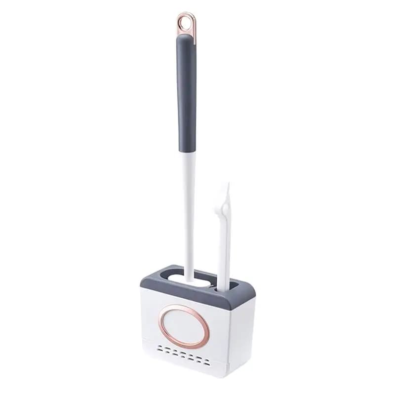 AEE6-Set scopino e supporto per WC, scopino per WC con spazzola per pulizia, scopino per WC in silicone