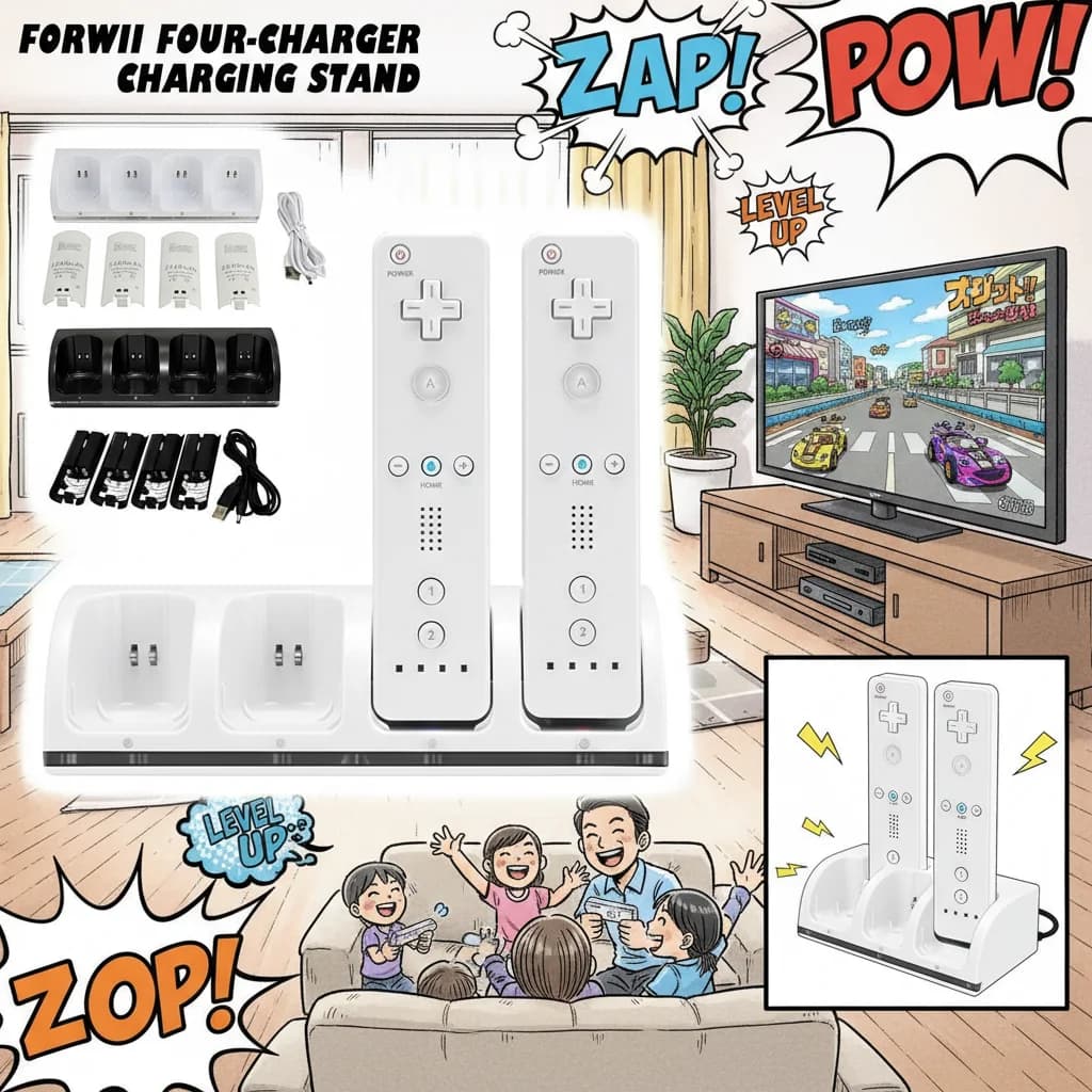 Controller Wii con custodia in silicone e cinturino compatibile con Nintendo Wii, Wii U, Wii Mini - Telecomando con sensore di movimento