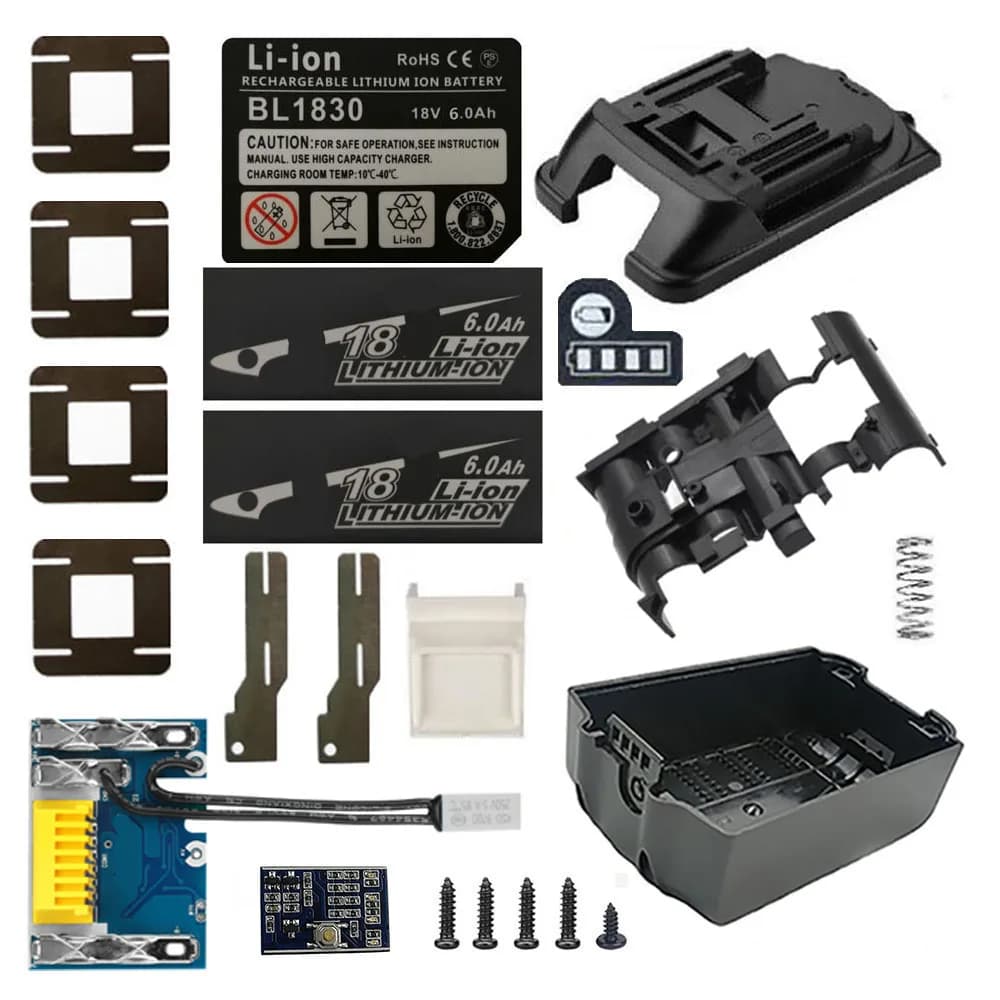 Li-ion Battery Case Box Charging Protection Circuit Board BSM PCBA For MAKITA 18V BL1830 6.0Ah LED Lithium Ion Battery Indicator