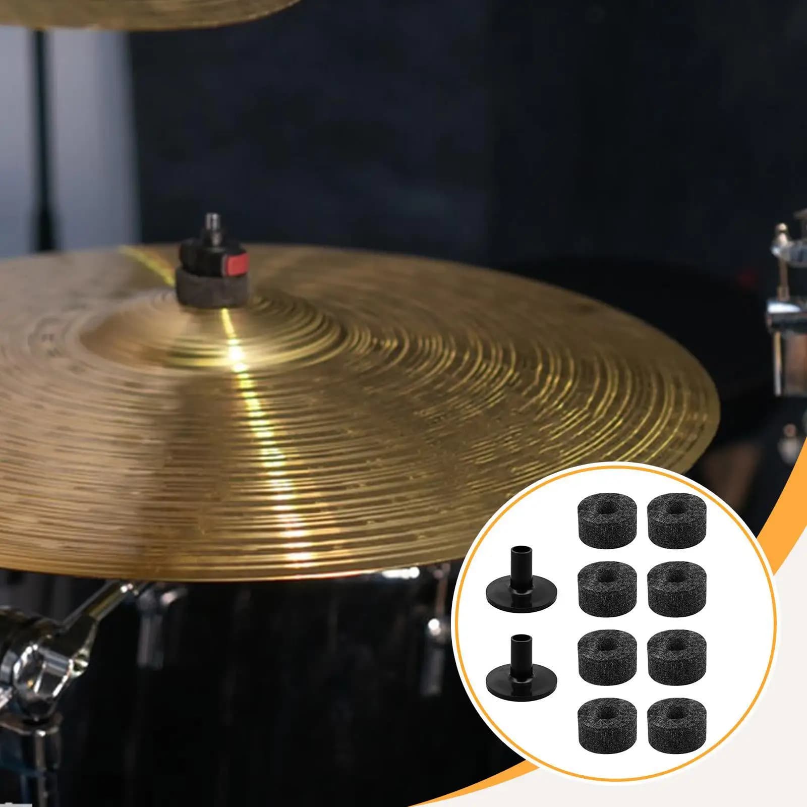 Kit di ricambio in feltro resistente per supporti per piatti e protezioni per batteria da studio