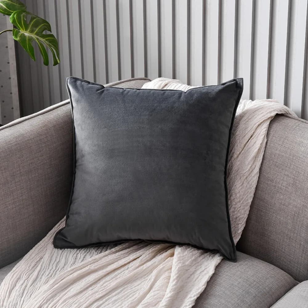 Comfortable Nordic Style Velvet Throw Pillow Cover Solid Color Skin-friendly Cushion Cover 60cm Soft Sofa Pillowcase Living Room
