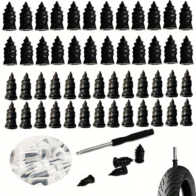 Tire Repair Rubber Nail, Tire Repair Rubber 30/10pcs Screws Fast Tool Self-Service Tire Repair Nail Vacuum Tire with Screwdriver