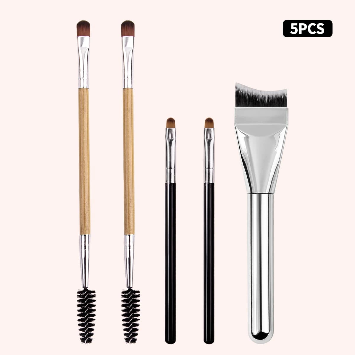5Pcs Makeup Brushes Set Eyebrow Eyeshadow Mask Brush Dual‑Ended Cosmetic Brushes Beauty Tools
