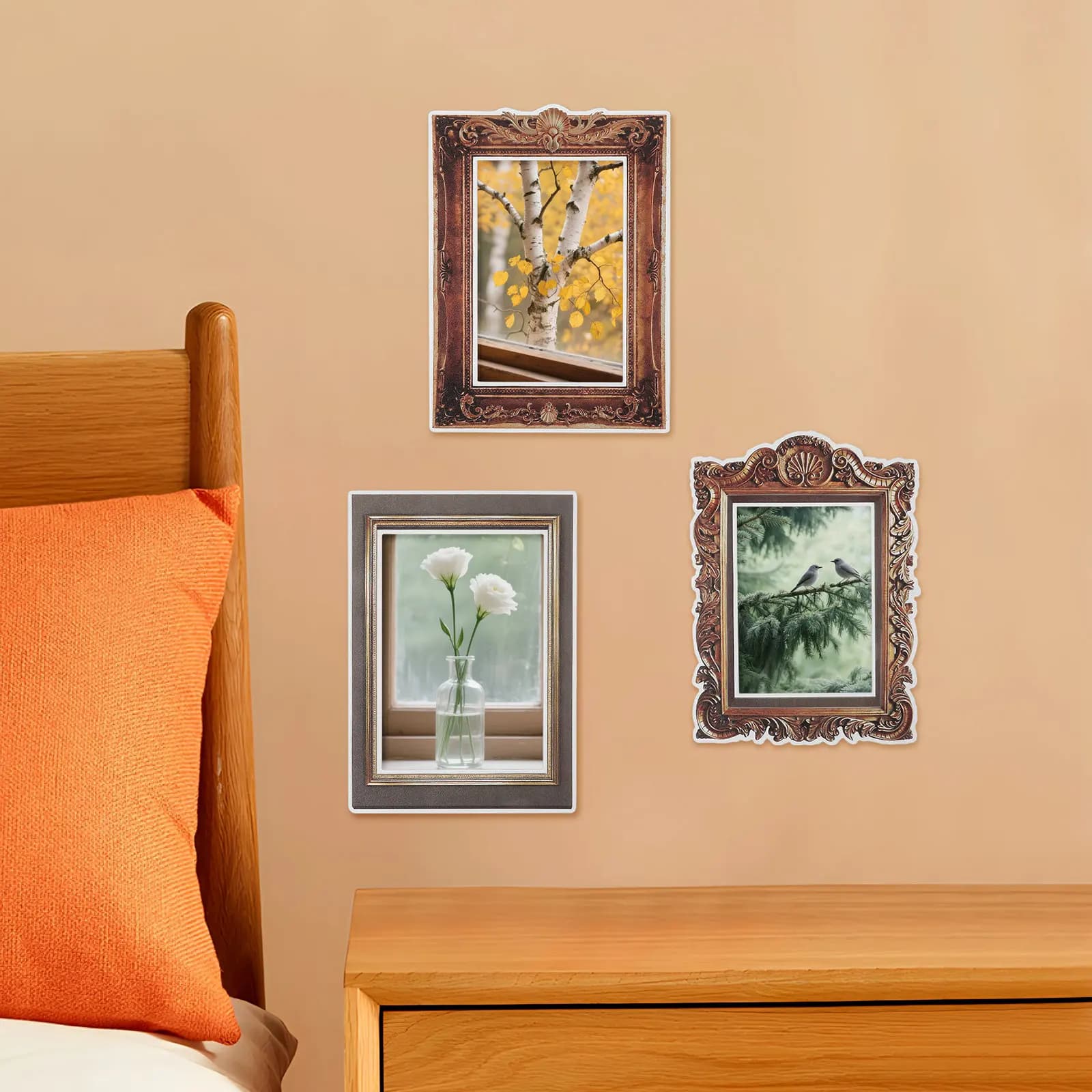 Set di 8 Adesivi Murali Minimalisti per Cornici, Decorazioni Rimovibili per Camera da Letto e Soggiorno, Adesivi Fai-da-Te per Collage di Foto