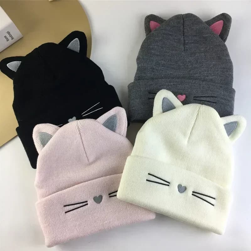 Cappello coreano autunno inverno per bambino adorabile berretto animale gatto per bambino ragazzo ragazza caldo cappello elastico per bambino per 1-5 anni