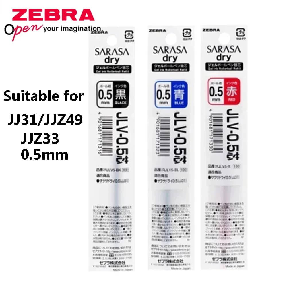 3 pezzi ZEBRA JLV-0.5 ricariche per penna gel ad asciugatura rapida 0,5 mm per JJ31/JJZ33/JJZ49 accessori per ufficio accessori scolastici per il ritorno a scuola