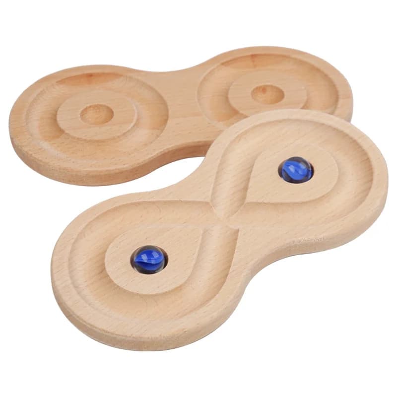 Bambini Sinistra Destra Cervello Puzzle Palla Rotolante Balance Board Controllo Formazione Mano Coordinazione Cervello Giocattolo Educativo in Legno per Bambini