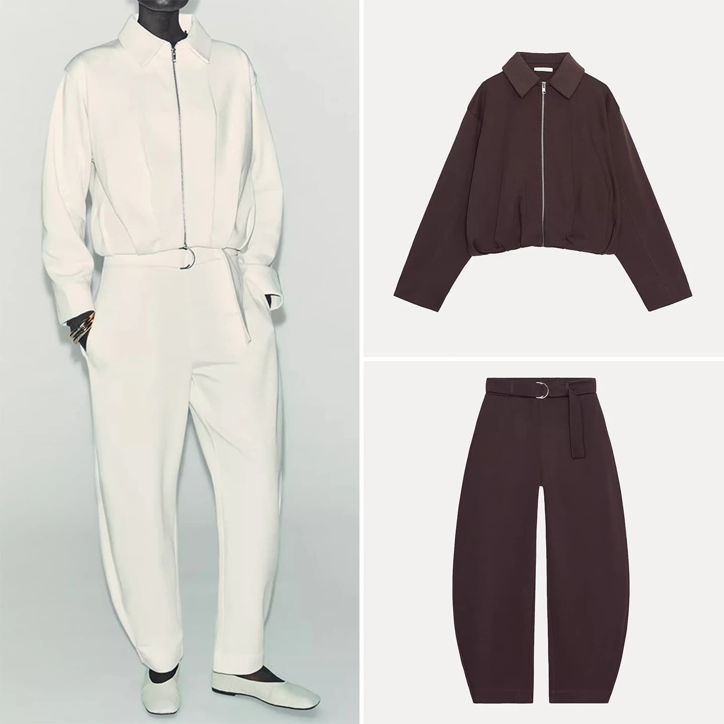 Autunno 2025 Cappotto da pilota Jaet da donna con cintura Pantaloni lunghi a vita alta Faion Set ort Sle Colore puro Sle europeo per adulti