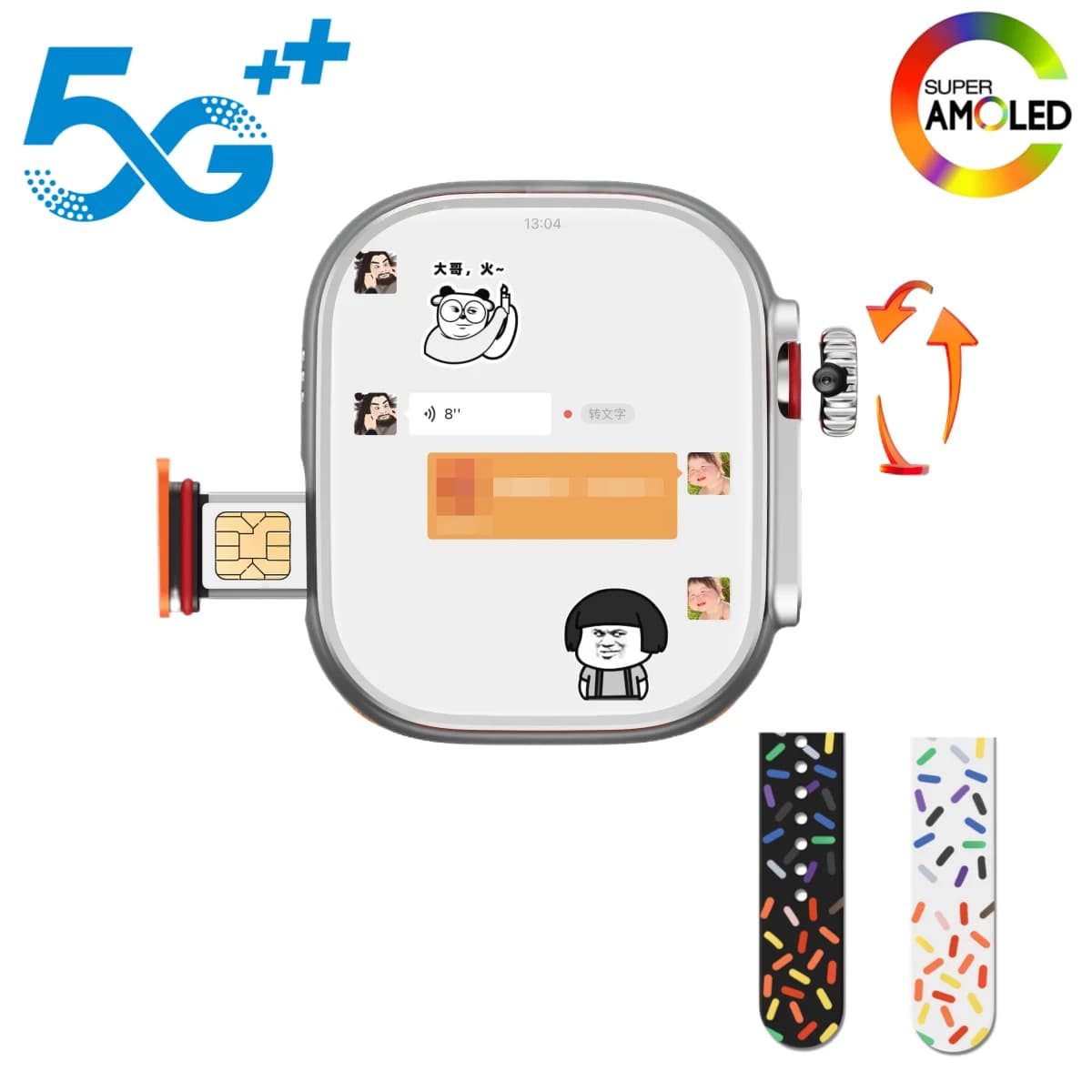 CDS9 S9 Ultra Smart Watch 4G/5G Network SIM Card Android System 180° Camera WIFI GPS Smartwatch Men 8GB+128GB 2.2" AMOLED Screen