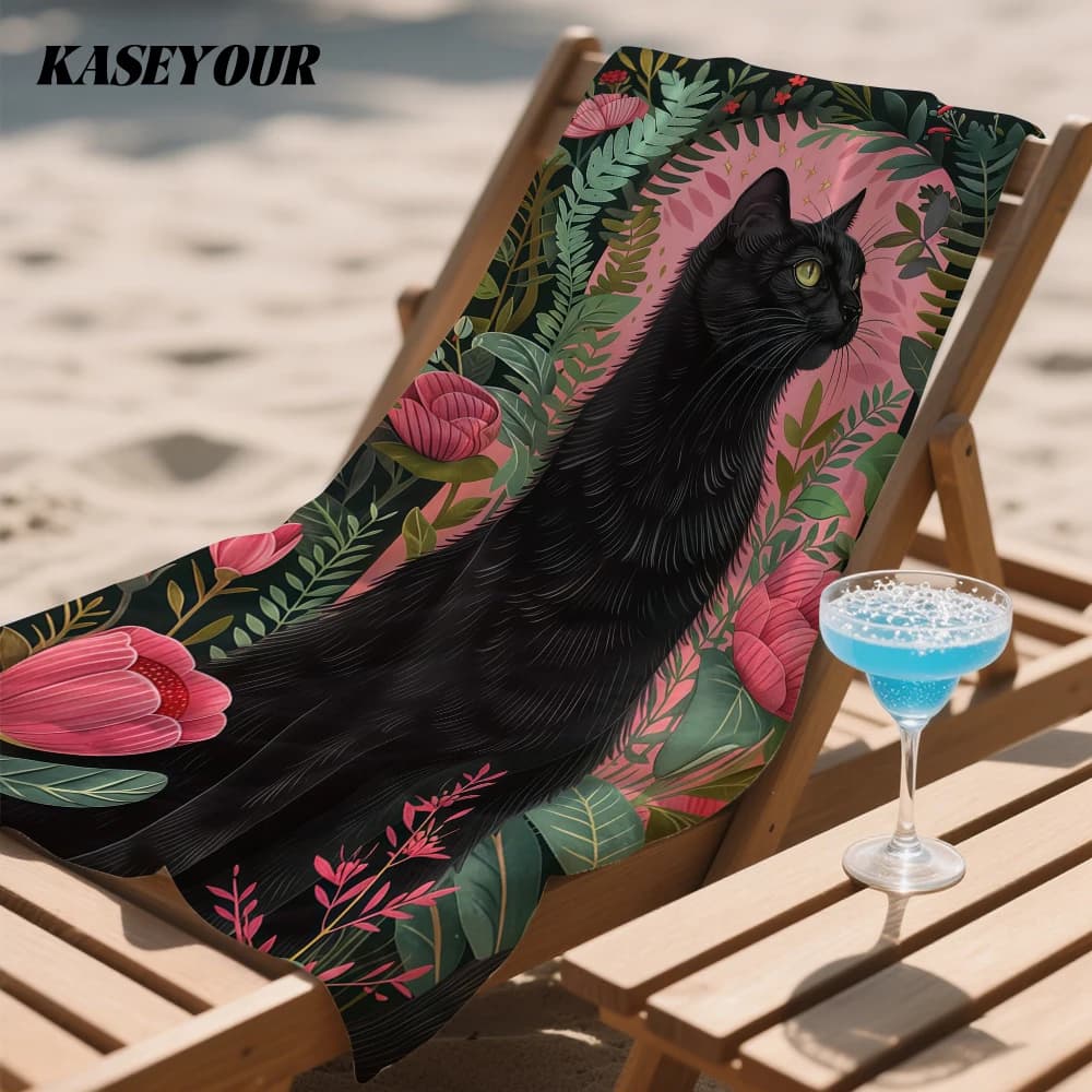 Noir & Bloom Oversized Microfiber Beach Towel Sand Proof Quick Dry, Absorbent for Swimming Pool Travel Camping
