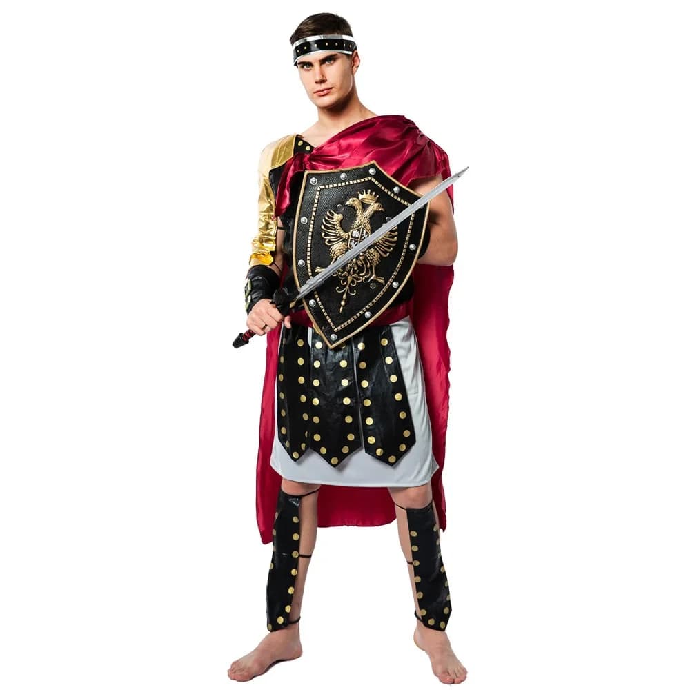 Medieval Roman Warrior Costume Halloween Costumes Men Soldier Spartan Gladiator Cosplay Dress Carnival Party Dress