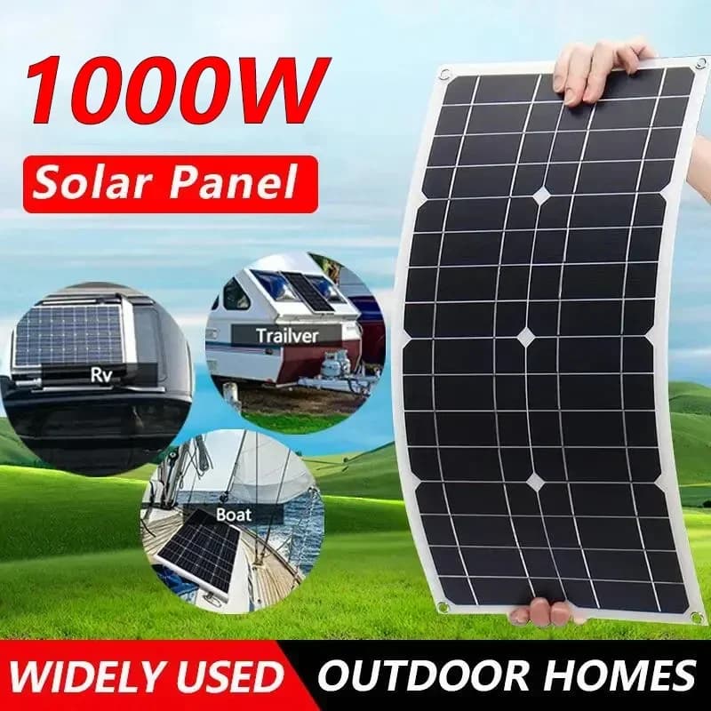 Pannello solare portatile da 1000W Power Bank 12V Kit pannello solare Controller piastra solare per caricabatteria rapido per casa/campeggio/camper/auto