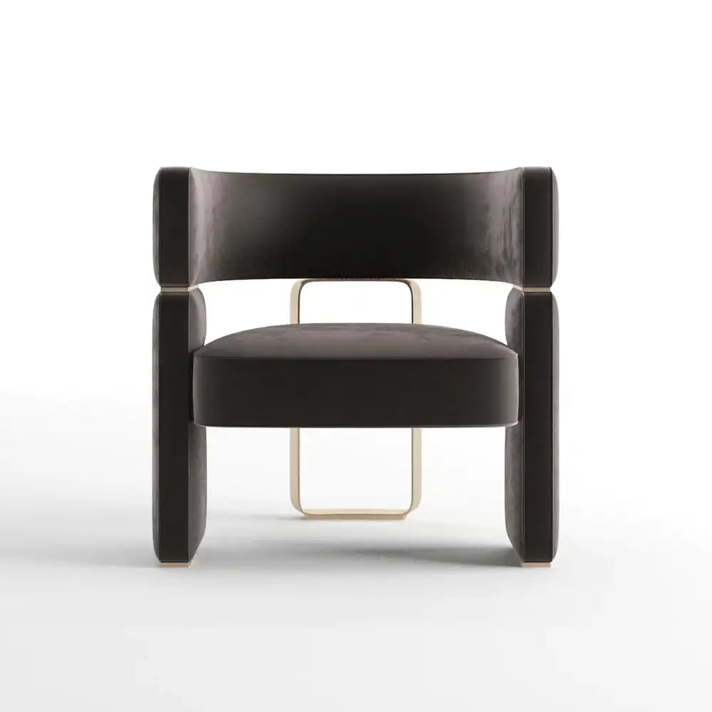 Minimalist Style Dining Chair Restaurant Retro Stainless Steel Simple Chair With Velvet Fabric Cushion for Home Hotel