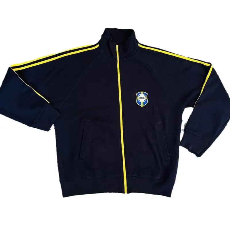 Retro Brazilian-style cardigan, long-sleeved sweatshirt, commuter sportswear, letter-embroidered coat for men and women