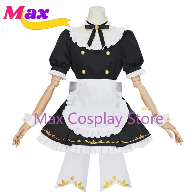 Max Anime Cosplay FGO Kama Costume Donna Lolita Cameriera Abito Sexy Nero Bianco Grembiule Uniforme Abiti da festa di Halloween Formato personalizzato